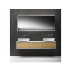 Falper Shape Evo #A9 Schrank mit 3 Schubladen, integrierter Platte und doppeltem Aufsatzbecken 183 cm | Edilceramdesign
