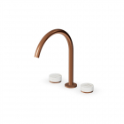 3-Loch-Waschtischarmatur mit Griffen aus goldfarbenem Calacatta-Marmor Zucchetti Isy22 ZIS4341.P91-Copper Brushed PVD | Edilceram Design
