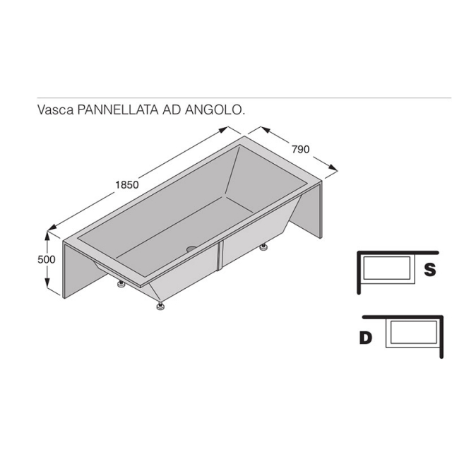 Boffi SWIM C QAWANR01 Eckbadewanne mit Wandeinbau | Edilceram Design