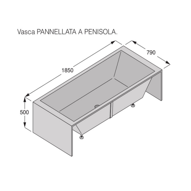 Boffi SWIM C QAWPER01 Wandeinbau-Badewanne mit Verkleidung | Edilceram Design