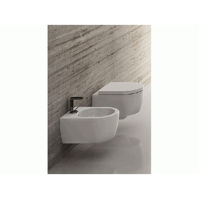 Ceramica Cielo Smile Mini SMVSR+SMBSR wandhängende Toilette und Bidet | Edilceramdesign