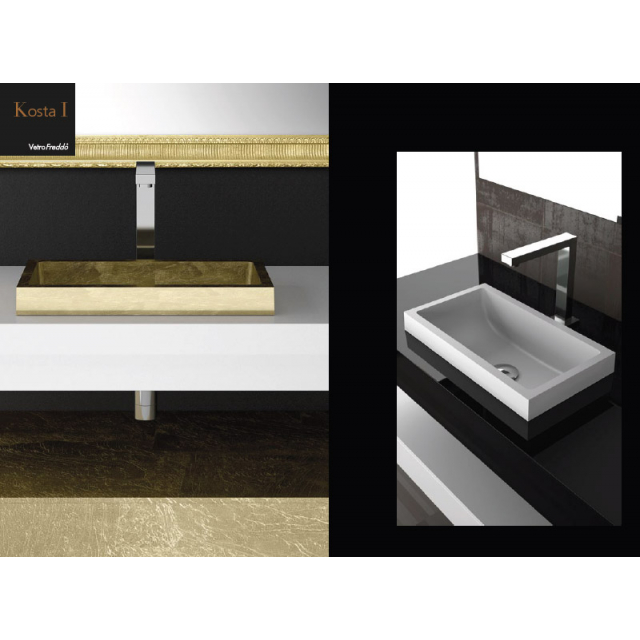 Glas Design Da Vinci In Out Halbeinbau-Waschtische Kosta1 KOSTA1PO01 | Edilceram Design