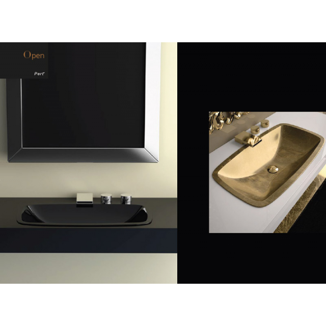 Einbauwaschtische Glass Design Da Vinci In Out Halbeinbauwaschtisch Open OPEN401 | Edilceram Design