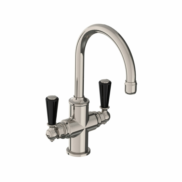 Lefroy Brooks Classic Einrohr-Waschtischbatterie mit schwarzen Hebeln BL 1180 | Edilceram Design