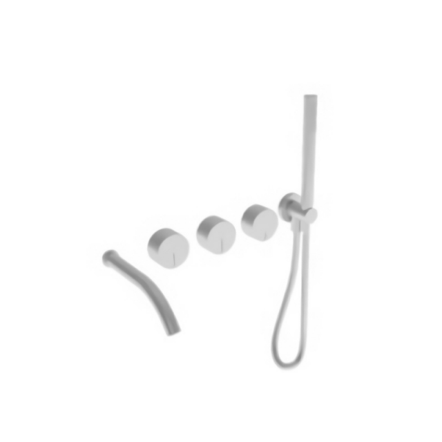 Falper Acquifero #A63 wandmontierte Wannengruppe mit Auslauf und Handbrause | Edilceram Design
