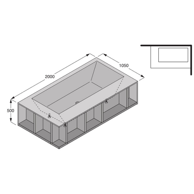 Boffi SWIM C QAWGAF02 freistehende Badewanne mit offenen Fächern | Edilceram Design