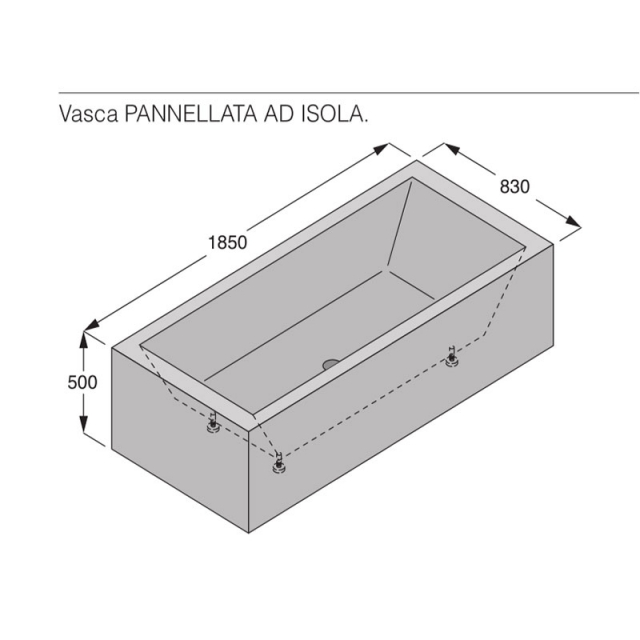 Boffi Swim C Paneled Island QAWISR01 freistehende Badewanne | Edilceram Design