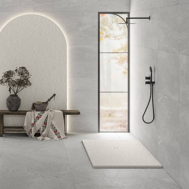 Duschwanne in Steinoptik 110x110 Fiora Silex SEP110110 | Edilceram Design