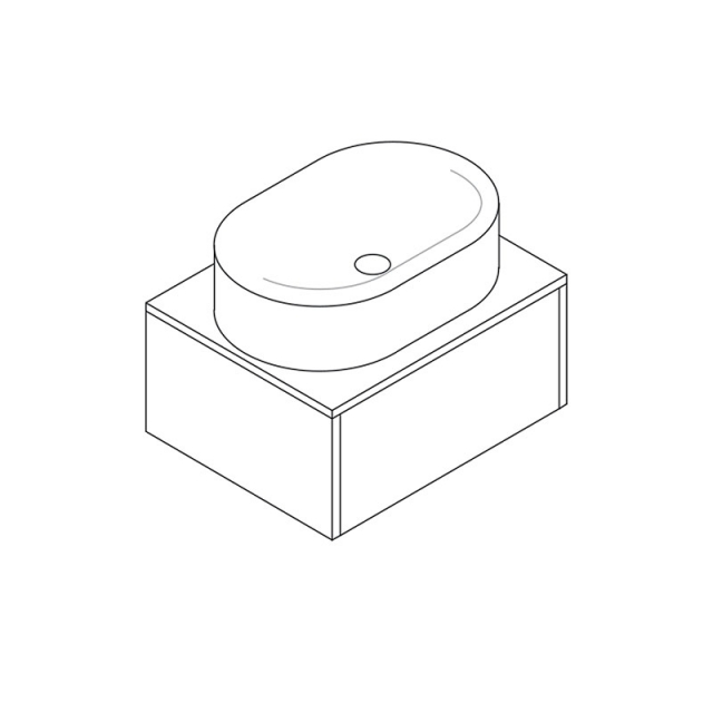 Salvatori Balnea ovales Aufsatzwaschbecken mit modularem System L60 H30 | Edilceramdesign