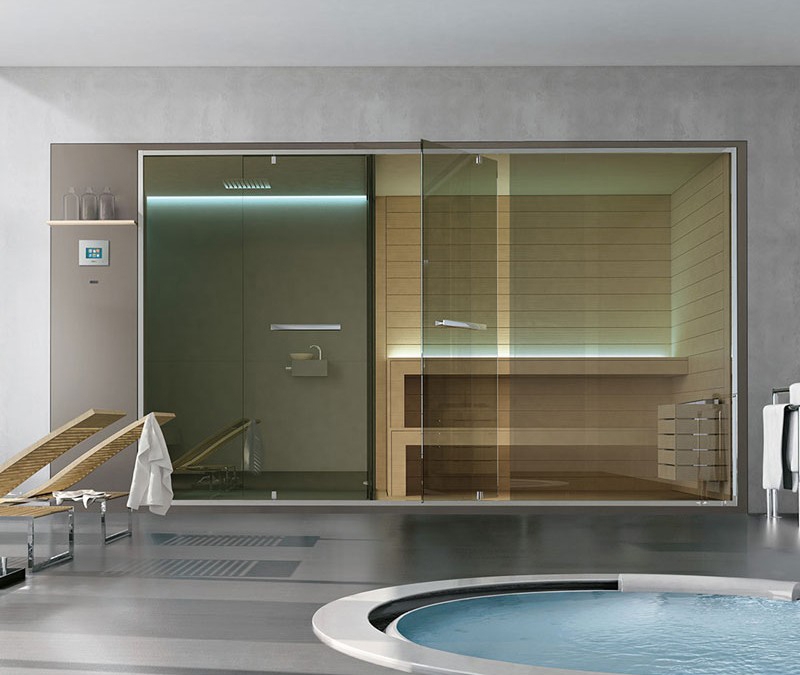 Sistema wellness con sauna e spazio doccia Hafro Ethos SSAET5E1SH